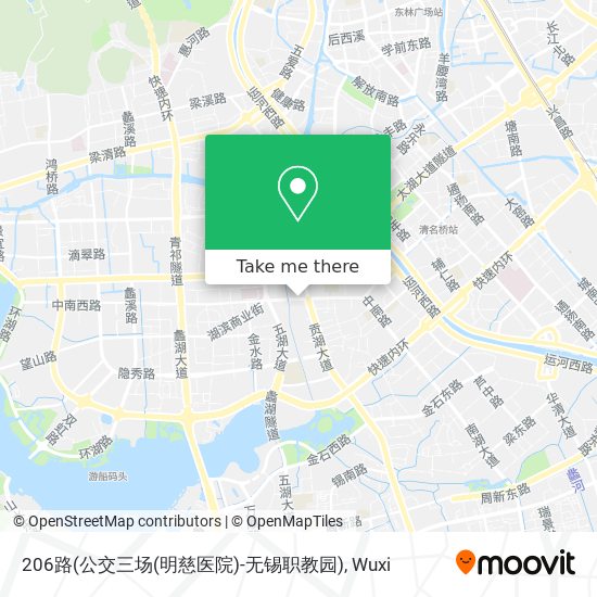 206路(公交三场(明慈医院)-无锡职教园) map