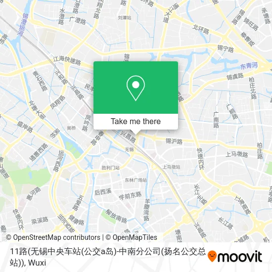 11路(无锡中央车站(公交a岛)-中南分公司(扬名公交总站)) map