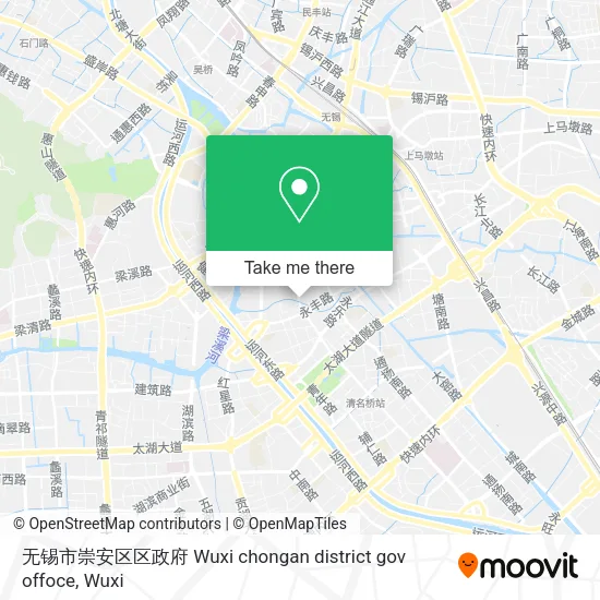 无锡市崇安区区政府  Wuxi chongan district gov offoce map