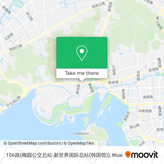 106路(梅园公交总站-新世界国际总站(韩国馆)) map
