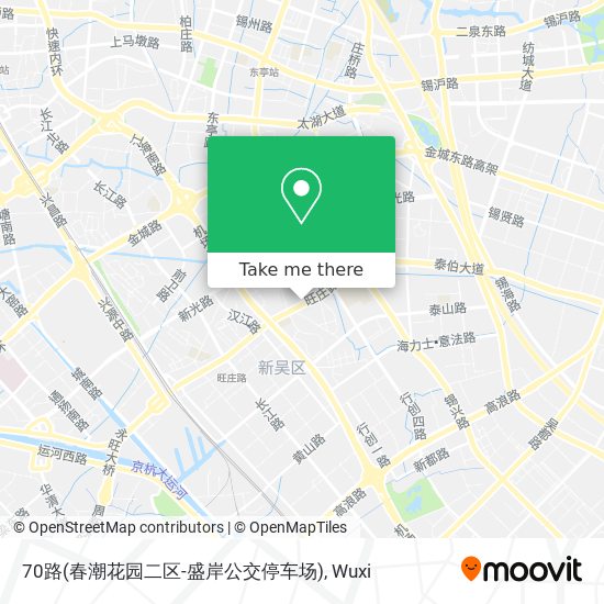 70路(春潮花园二区-盛岸公交停车场) map