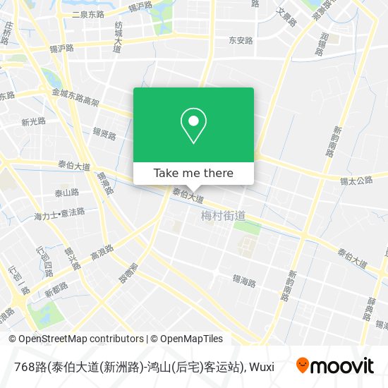 768路(泰伯大道(新洲路)-鸿山(后宅)客运站) map