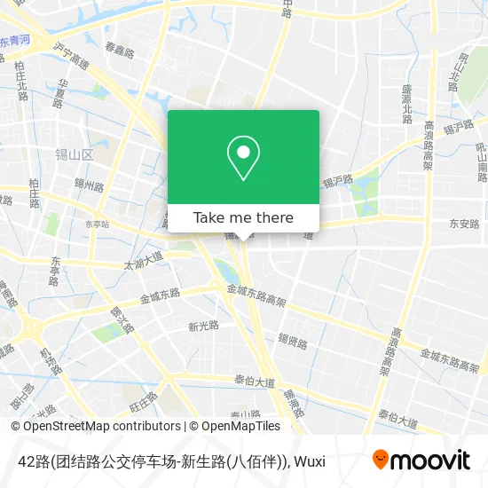 42路(团结路公交停车场-新生路(八佰伴)) map