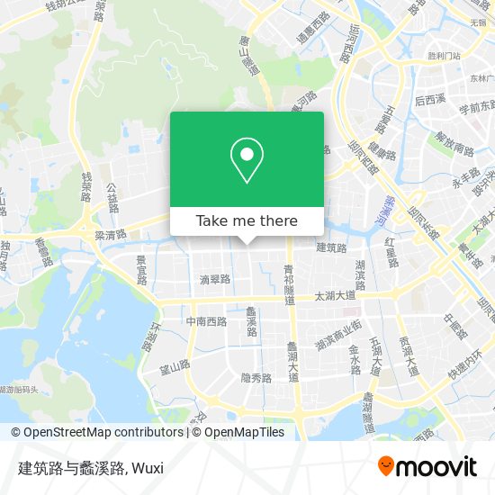 建筑路与蠡溪路 map
