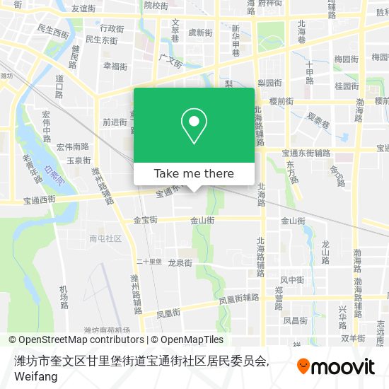 潍坊市奎文区甘里堡街道宝通街社区居民委员会 map