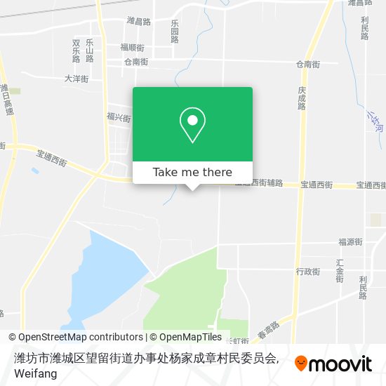 潍坊市潍城区望留街道办事处杨家成章村民委员会 map
