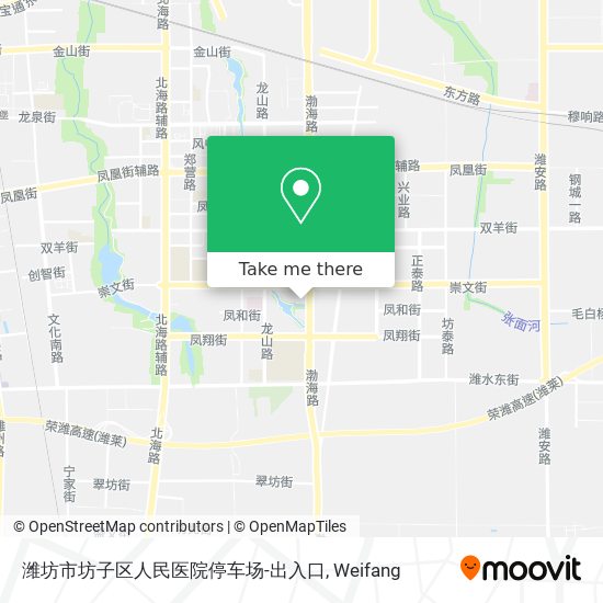 潍坊市坊子区人民医院停车场-出入口 map