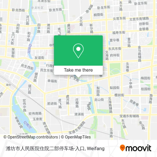 潍坊市人民医院住院二部停车场-入口 map