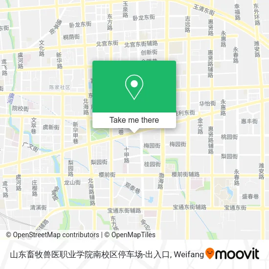 山东畜牧兽医职业学院南校区停车场-出入口 map