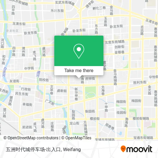 五洲时代城停车场-出入口 map