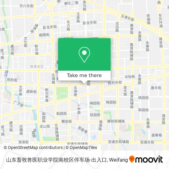山东畜牧兽医职业学院南校区停车场-出入口 map