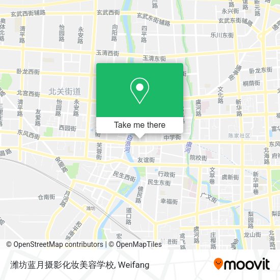 潍坊蓝月摄影化妆美容学校 map