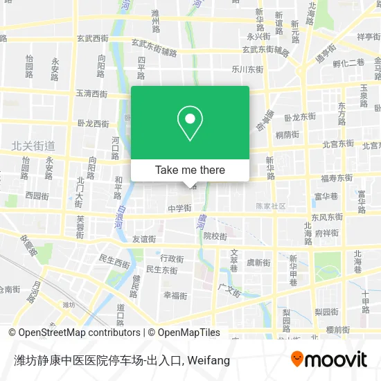 潍坊静康中医医院停车场-出入口 map