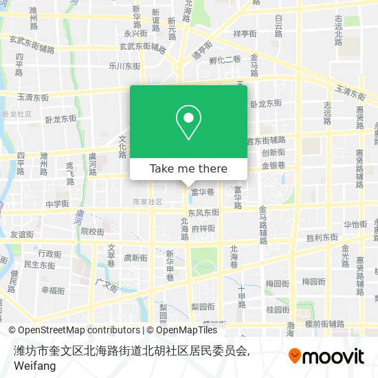 潍坊市奎文区北海路街道北胡社区居民委员会 map