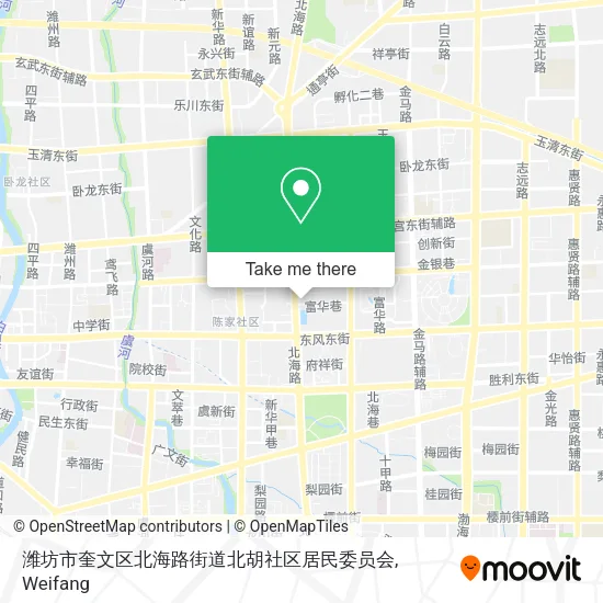 潍坊市奎文区北海路街道北胡社区居民委员会 map