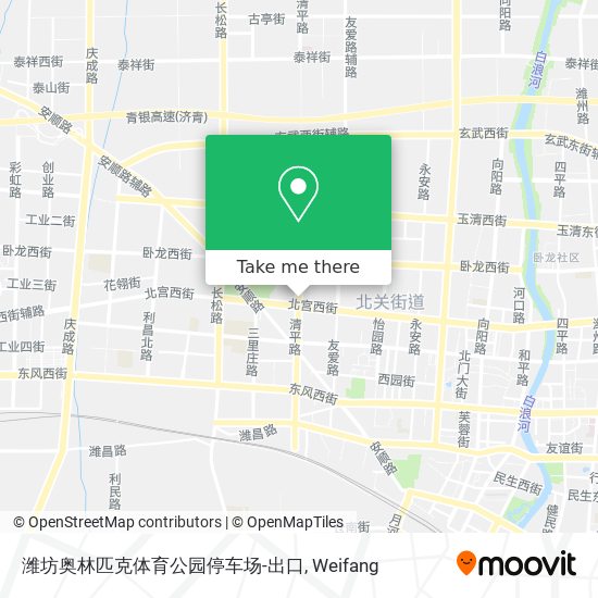 潍坊奥林匹克体育公园停车场-出口 map