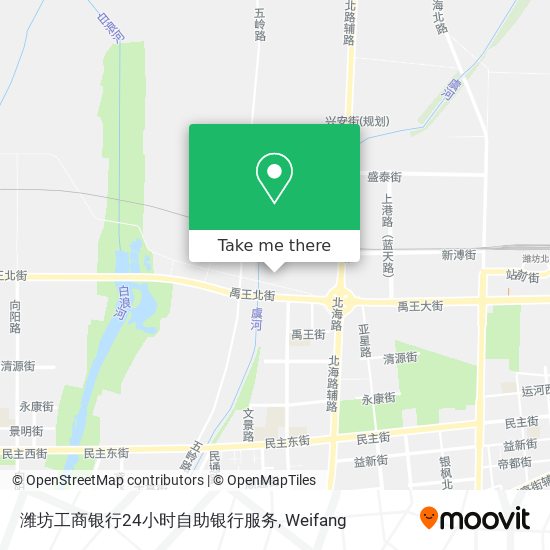 潍坊工商银行24小时自助银行服务 map