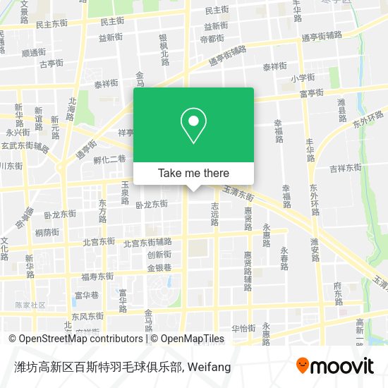 潍坊高新区百斯特羽毛球俱乐部 map