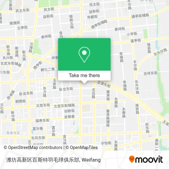 潍坊高新区百斯特羽毛球俱乐部 map