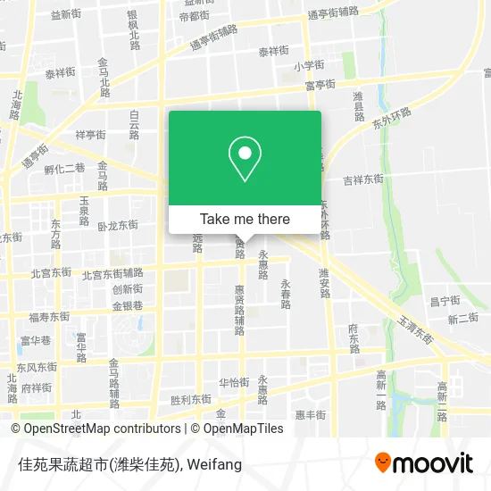 佳苑果蔬超市(潍柴佳苑) map