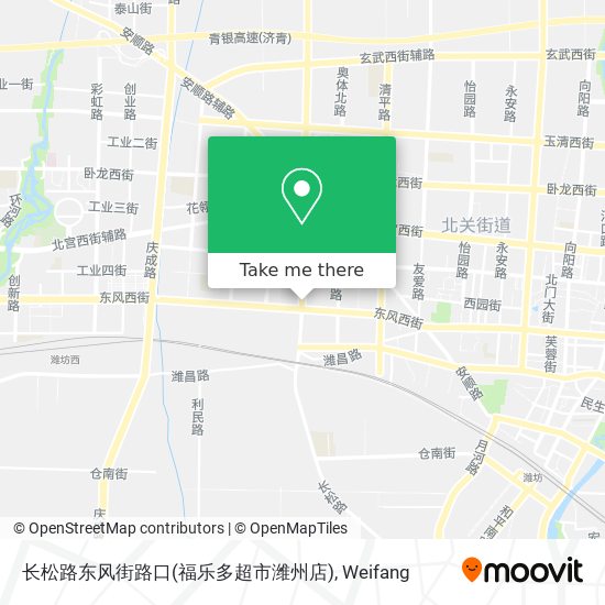 长松路东风街路口(福乐多超市潍州店) map