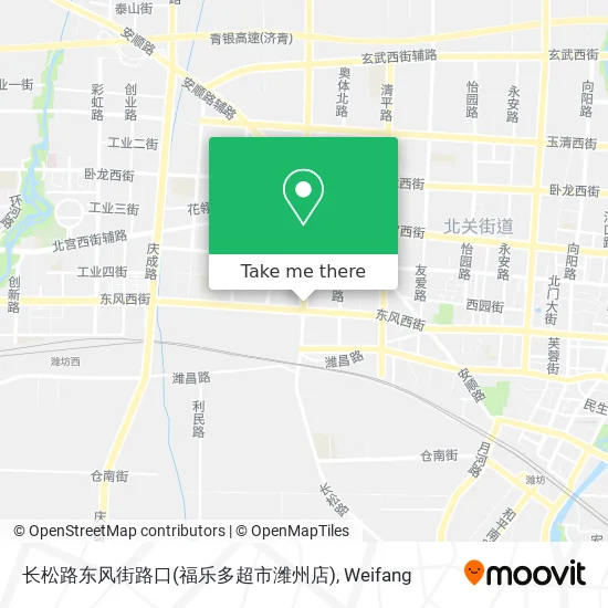长松路东风街路口(福乐多超市潍州店) map