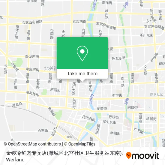 金锣冷鲜肉专卖店(潍城区北宫社区卫生服务站东南) map