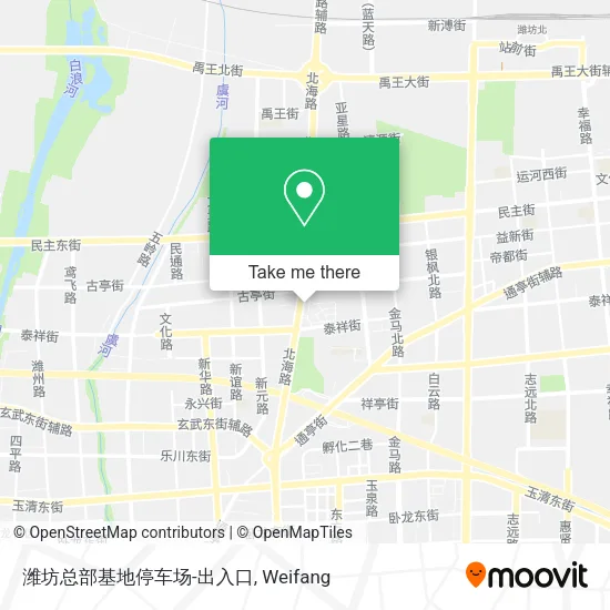 潍坊总部基地停车场-出入口 map