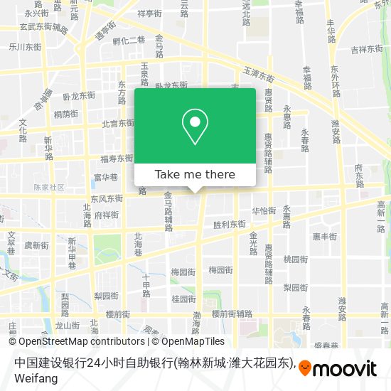 中国建设银行24小时自助银行(翰林新城·潍大花园东) map
