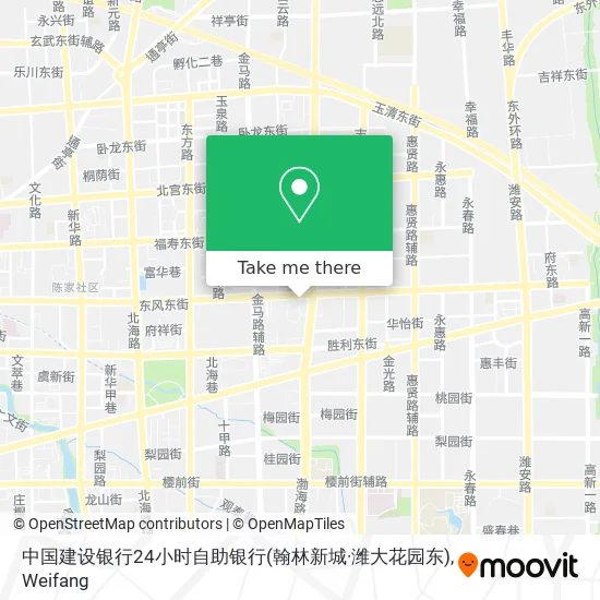中国建设银行24小时自助银行(翰林新城·潍大花园东) map