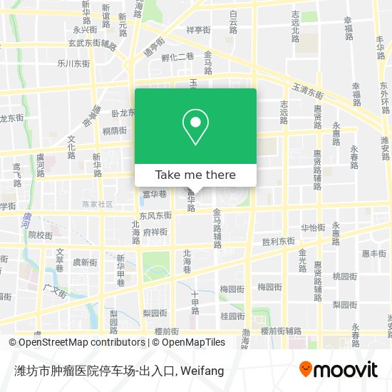 潍坊市肿瘤医院停车场-出入口 map