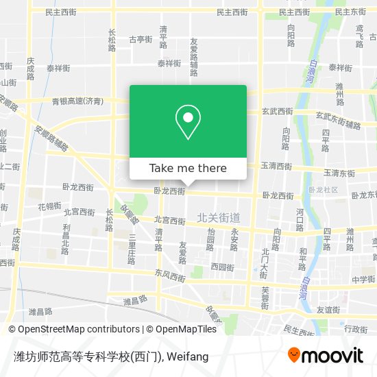 潍坊师范高等专科学校(西门) map