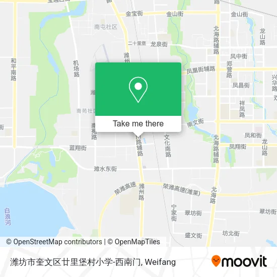 潍坊市奎文区廿里堡村小学-西南门 map