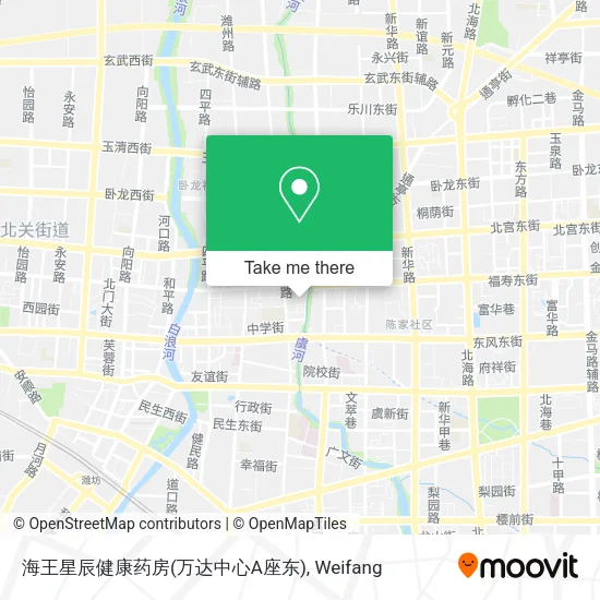 海王星辰健康药房(万达中心A座东) map