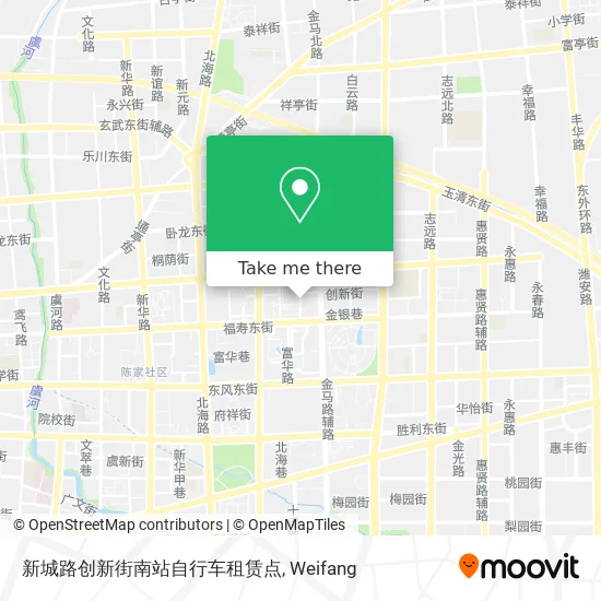 新城路创新街南站自行车租赁点 map