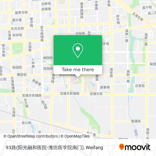 93路(阳光融和医院-潍坊医学院南门) map
