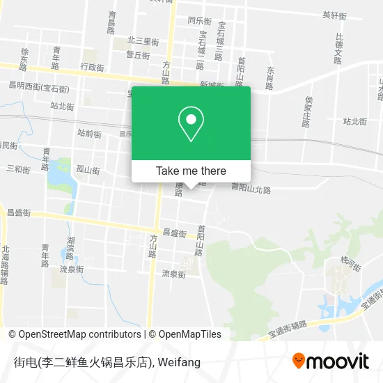 街电(李二鲜鱼火锅昌乐店) map