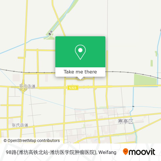 98路(潍坊高铁北站-潍坊医学院肿瘤医院) map