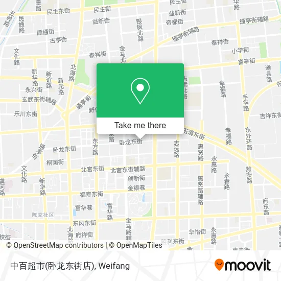 中百超市(卧龙东街店) map