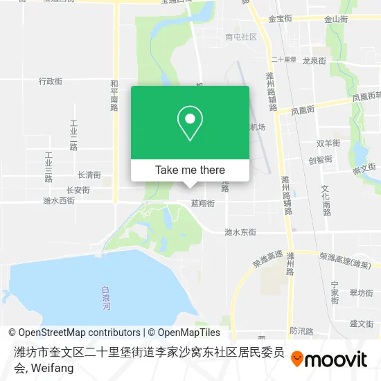 潍坊市奎文区二十里堡街道李家沙窝东社区居民委员会 map