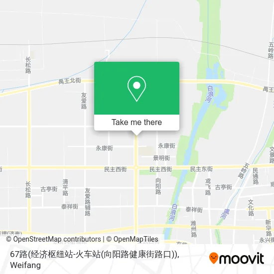 67路(经济枢纽站-火车站(向阳路健康街路口)) map