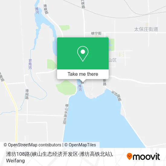 潍坊108路(峡山生态经济开发区-潍坊高铁北站) map