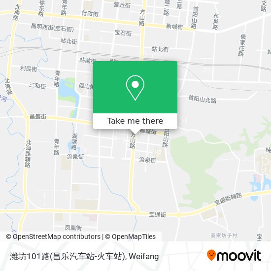 潍坊101路(昌乐汽车站-火车站) map