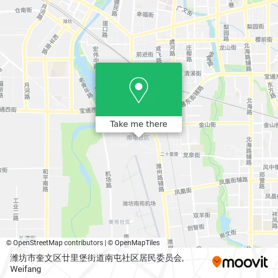 潍坊市奎文区廿里堡街道南屯社区居民委员会 map