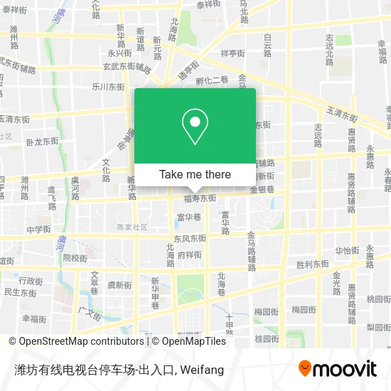 潍坊有线电视台停车场-出入口 map