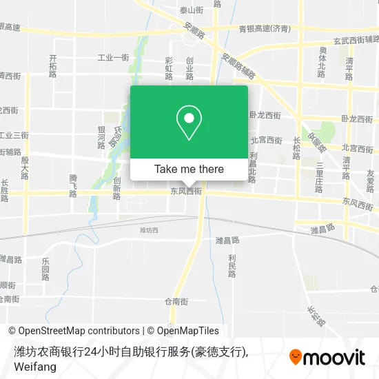 潍坊农商银行24小时自助银行服务(豪德支行) map