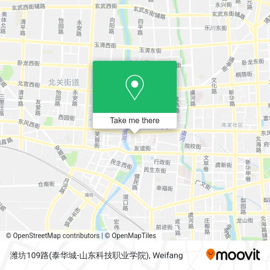 潍坊109路(泰华城-山东科技职业学院) map