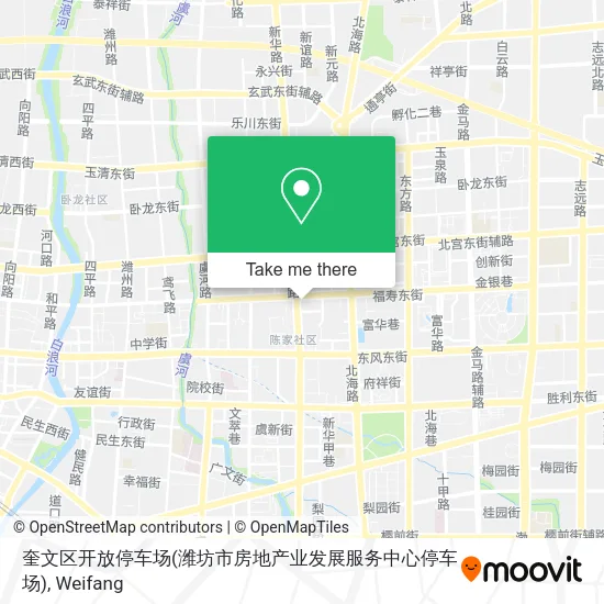 奎文区开放停车场(潍坊市房地产业发展服务中心停车场) map