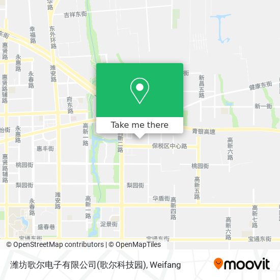潍坊歌尔电子有限公司(歌尔科技园) map