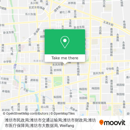 潍坊市民政局;潍坊市交通运输局;潍坊市财政局;潍坊市医疗保障局;潍坊市大数据局 map
